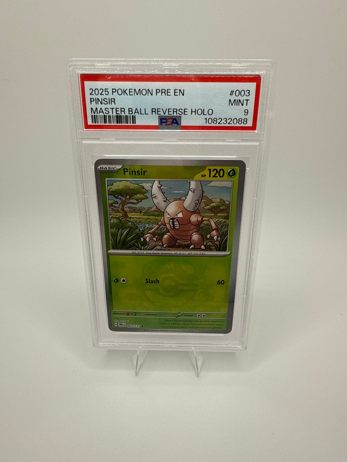 2025 Pinsir Master Ball Reverse Holo PSA 9